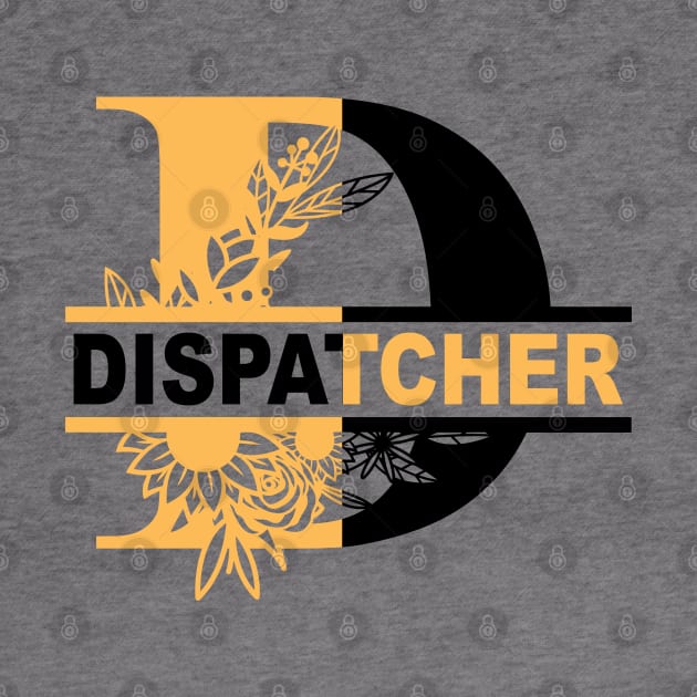 Floral Dispatcher Split color Thin Gold Line by Shirts by Jamie